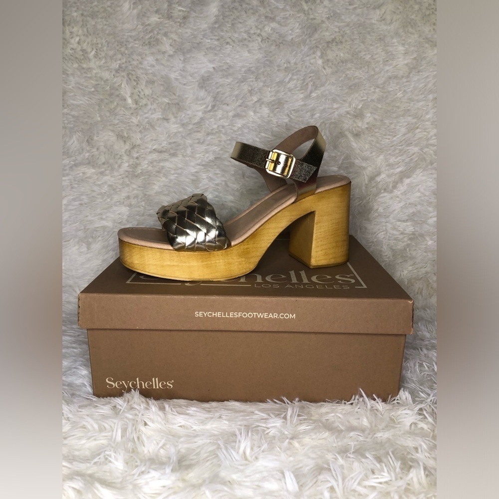 Seychelles Women's Tan and Brown Platform Heels NIB SIZE 9.5 - Picture 12 of 16